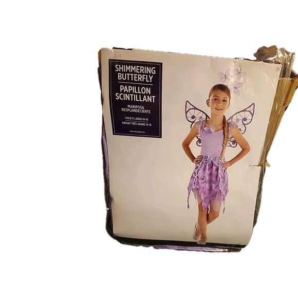 New Shimmering Butterfly Purple Suit Child-X-Large 14-16 Halloween Child Costume - Picture 1 of 8